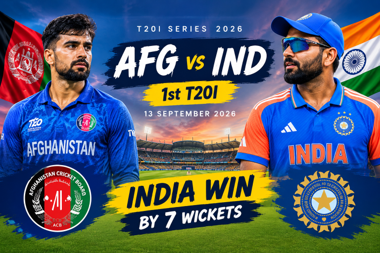India Beat Afghanistan by 7 Wickets in 1st T20I :